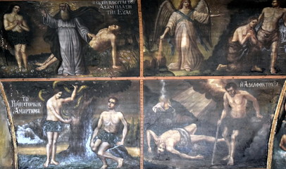 interior from a Greek orthodox church in Zakynthos island