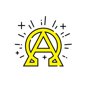 Alpha omega icon. Beginning and end symbol. Greek alphabet concept sign. Eternal God emblem. Vector illustration line icon.