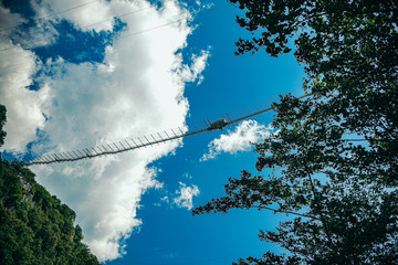 suspension bridge for walking and bungee jumping