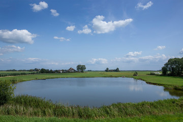 Fototapeta na wymiar Dutch landscape. Polder near Blokzijl. Netherlands. 