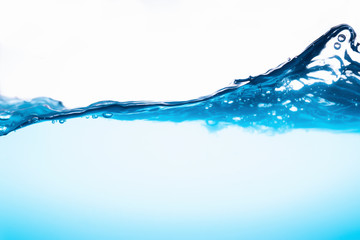 Water wave splash isolated on white background.