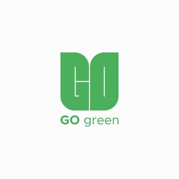 GO green logo design unique