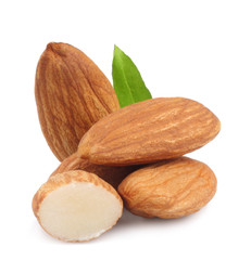 Almond nut isolated on white background