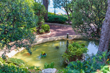 Fragment of park near the Mediterranean sea