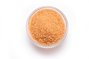 Brown Sugar, Demerara Sugar, isolated on white background