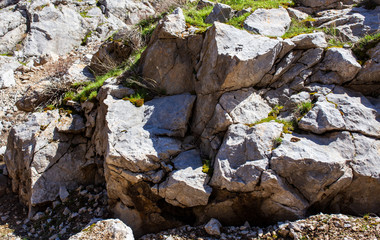 Rocks in the mountains as background
