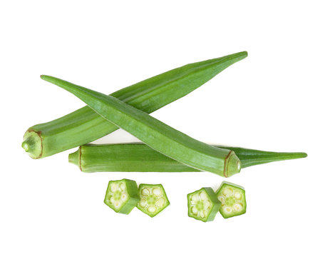 fresh okra isolated on  white background