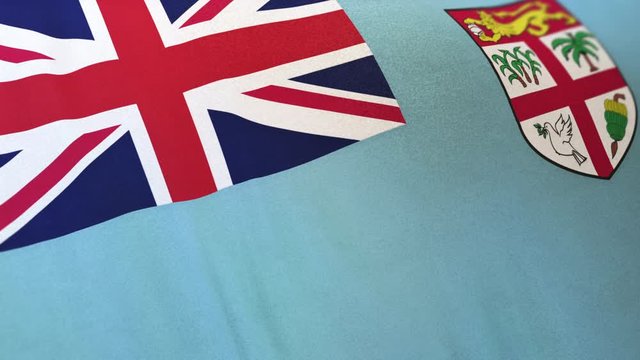 Fiji national flag seamlessly waving on realistic satin texture 29.97FPS
