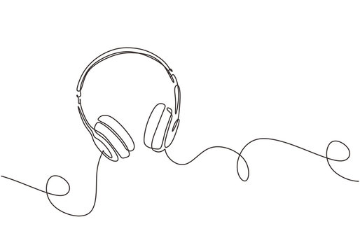 Headphones types earphones monochrome sketches Vector Image