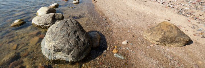 Steine an der Küste, Insel Rügen, Mecklenburg-Vorpommern, Deutschland, Europa