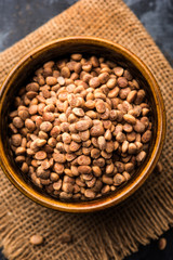 Indian charoly / Buchanania lanzan / Almondette kernel seeds in a bowl or pile. selective focus