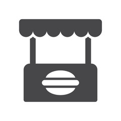 Fototapeta premium Hamburger stand vector icon, simple sign for web site and mobile app.