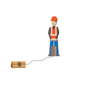 Sapper. Worker miner. Vector illustration