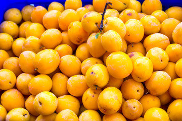 Sweet cherry background. Close-up of a beautiful ripe sweet cherry.