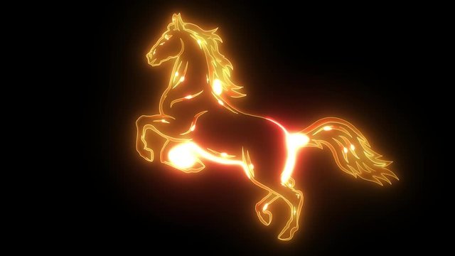 silhouette of a running horse animation