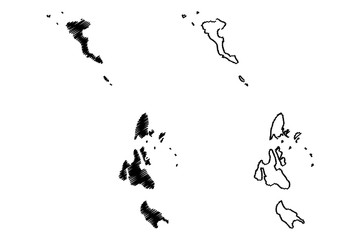 Obraz premium Ionian Islands Region (Greece, Hellenic Republic, Hellas) map vector illustration, scribble sketch Ionian Islands map