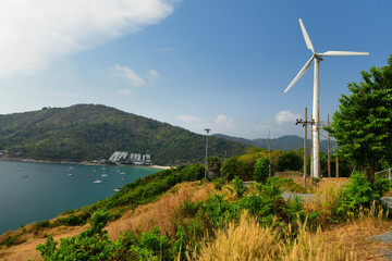 Windmill viewpoint at Nai Harn beach in South Phuket, Thailand - obrazy, fototapety, plakaty