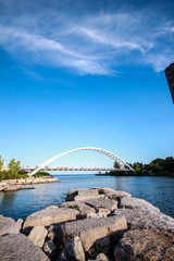 Fototapeta na wymiar Arch Bridge over the river