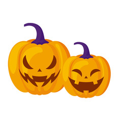 halloween pumpkins traditional isolated icon