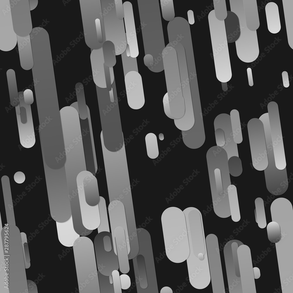 Poster grey trendy gradient background with seamless rounded stripe pattern - vector illustration