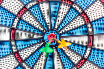 Two dart arrows in target center