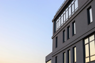 residential building against the sky. Building. New buildings. Shopping center. Offices. Business center. Copy space for text