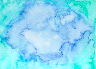 Colorful vibrant textured background. Abstract hand painted on paper watercolor texture. Decorative chaotic texture for design. Handmade overlay backdrop. Bright artistic painting