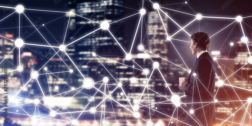Aufkleber modern technologies and networking as effective tool for modern business
