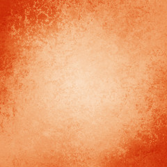 Orange background with corner and border texture grunge, old vintage distressed design in Autumn fall or halloween colors, elegant red abstract pattern in corners