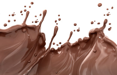 Splash of chocolate abstract background 3d rendering