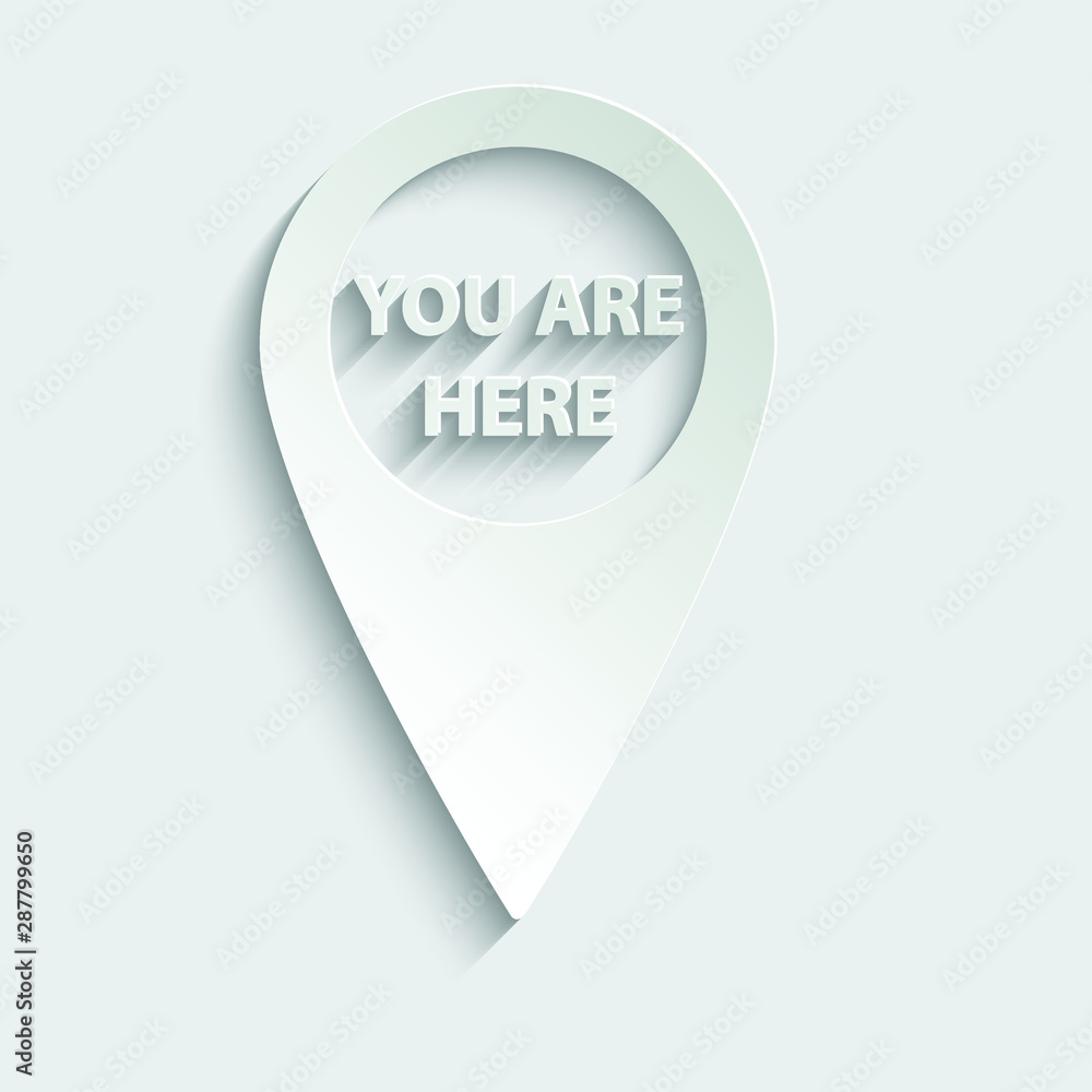 Poster map point icon. location icon. your destination sign. paper icon with shadow