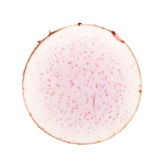 taro roots on white background