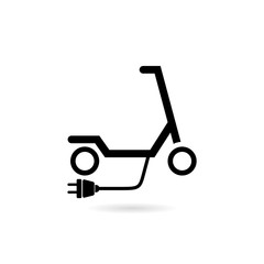 Electric scooter silhouette on a white background