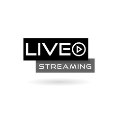 Live streaming logo - design element with play button