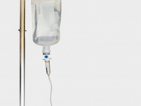IV intravenous bag with dropper and tube dispose with medicine solution