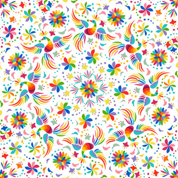Mexican rainbow seamless pattern
