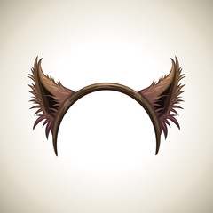 Werewolf or wolf ears, hair band, Halloween costume element. © lilu330