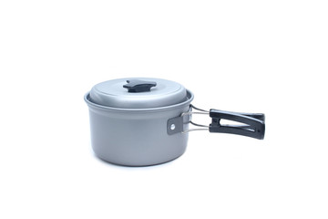 Camping pot on isolated white background