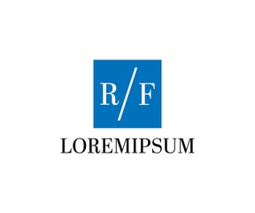 Blue finance square logo vector illustration.