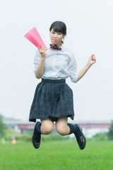 応援する女子高生