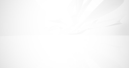 White smooth abstract architectural background. 3D illustration and rendering