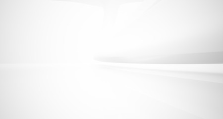 White smooth abstract architectural background. 3D illustration and rendering