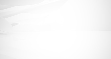White smooth abstract architectural background. 3D illustration and rendering