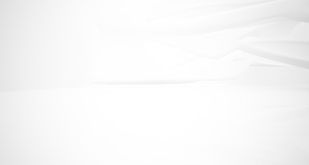White smooth abstract architectural background. 3D illustration and rendering