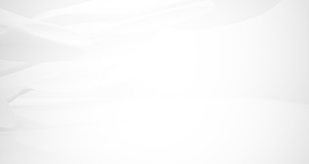 White smooth abstract architectural background. 3D illustration and rendering