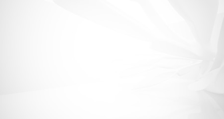 White smooth abstract architectural background. 3D illustration and rendering