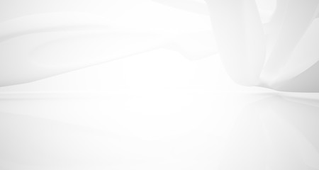 White smooth abstract architectural background. 3D illustration and rendering