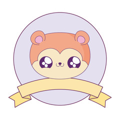 cute head of monkey baby animal kawaii