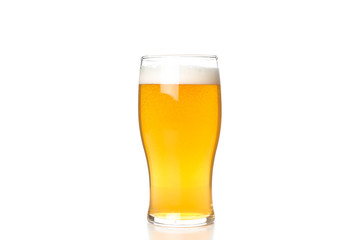Glass of beer isolated on white background