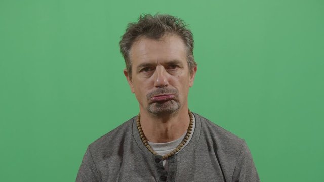 Facial Expression Of A Adult Man Pouting